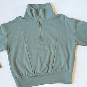 a new day Sage Green Half-Zip Pre-loved Sweatshirt.